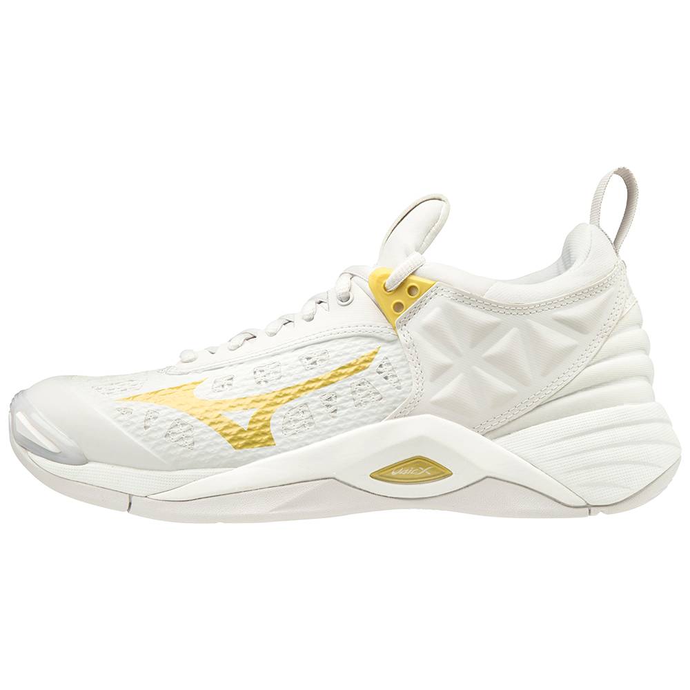 Mizuno Women's Wave Momentum Volleyball Shoes White/Gold (430260-BYE)